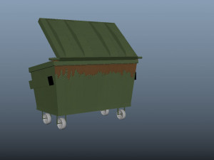 dumpster low poly Modello 3D