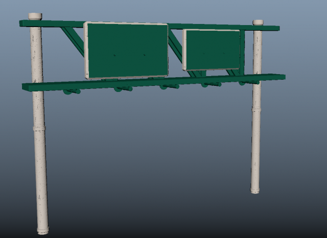 highway sign Model 3D .c4d .max .obj .3ds .fbx .stl .blend