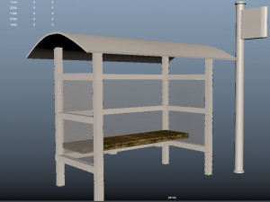 low poly bus stop 3D Model