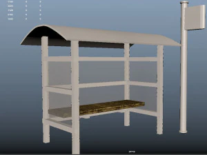 low poly bus stop 3D Model