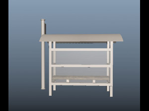 low poly bus stop 3D Model
