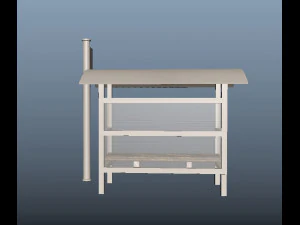 low poly bus stop 3D Model