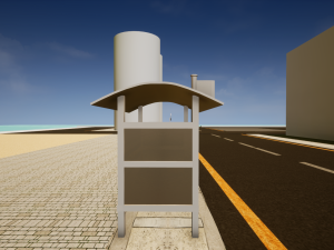 low poly bus stop 3D Model