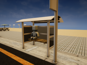 low poly bus stop 3D Model