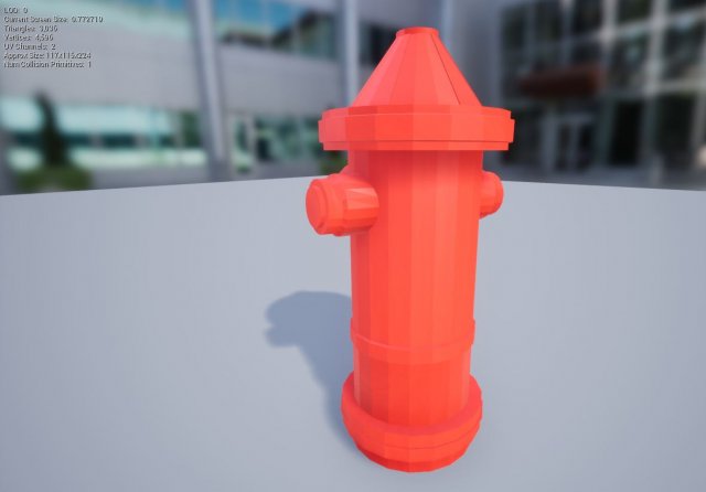 low poly fire hydrant 3D Model .c4d .max .obj .3ds .fbx .stl .blend