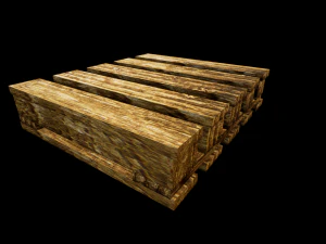 дерев'яний піддон низькому полі 3D Модель