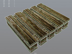wooden pallet low poly 3D Model
