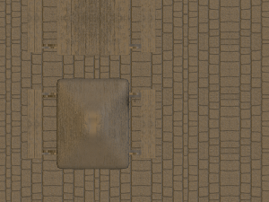 wooden bench with umbrella Model 3D
