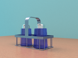 salt pepper shakers w- holder 3D Model