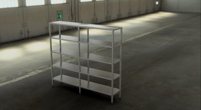 shelving stainless steel Modelo 3D .c4d .max .obj .3ds .fbx .stl .blend