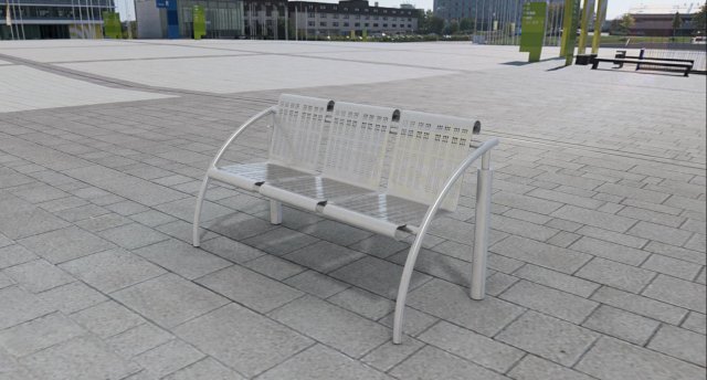 bench from stainless steel 3D मॉडल .c4d .max .obj .3ds .fbx .stl .blend 