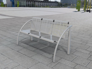 bench from stainless steel 3D Model