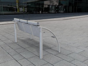 bench from stainless steel 3D मॉडल