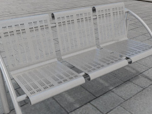 bench from stainless steel 3D मॉडल