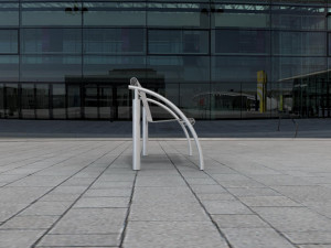 bench from stainless steel 3D मॉडल