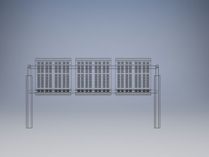 bench from stainless steel 3D मॉडल
