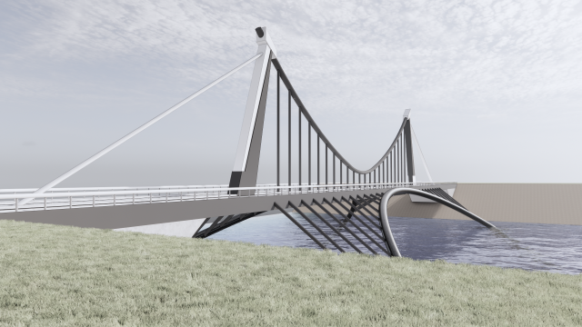 modern bridge ii 3D Model .c4d .max .obj .3ds .fbx .stl .blend 
