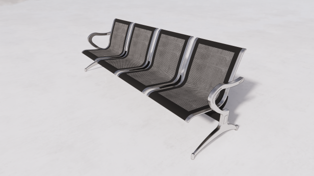 waiting chairs 3D Model .c4d .max .obj .3ds .fbx .stl .blend 
