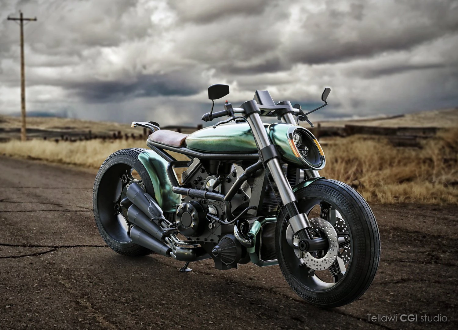 ducati motorcycle cafe racer 3D Model .c4d .max .obj .3ds .fbx .stl .blend 