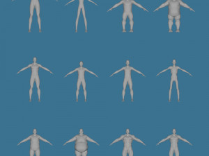 12 male mesh uv same mesh 3D Model