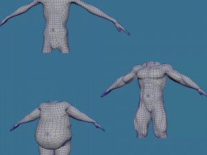 28 characters uv same mesh 3Dモデル