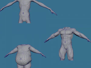 28 characters uv same mesh 3D Model