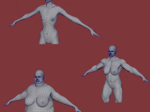 28 characters uv same mesh 3D Model