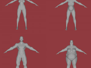 28 characters uv same mesh 3Dモデル