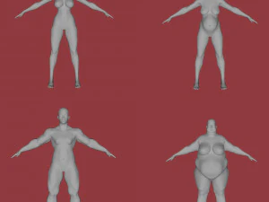 28 characters uv same mesh 3D Model