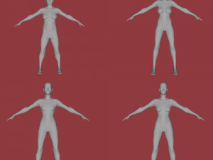 28 characters uv same mesh 3Dモデル