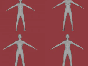 28 characters uv same mesh 3D Model