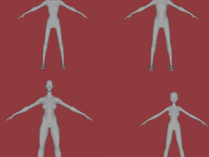 28 characters uv same mesh 3Dモデル