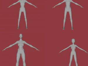 28 characters uv same mesh 3D Model