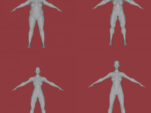 28 characters uv same mesh 3Dモデル
