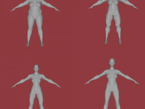 28 characters uv same mesh 3D Model