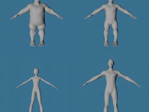 28 characters uv same mesh 3D Model