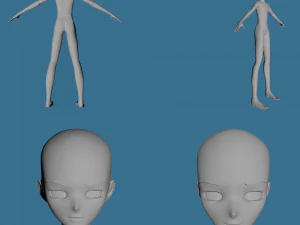 28 characters uv same mesh 3D Model