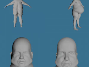 28 characters uv same mesh 3D Model