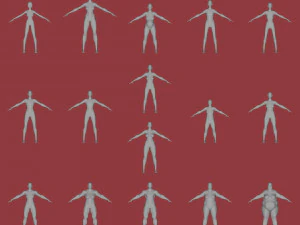 16 महिला पात्र एक ही जाल में हैं 3D मॉडल