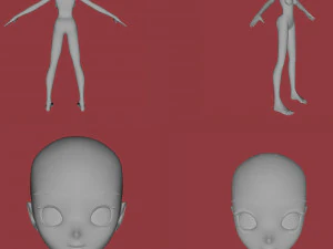16 female characters uv same mesh 3D Model