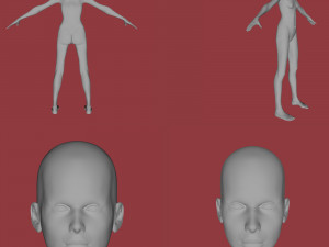 16 female characters uv same mesh 3D Модель