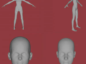 16 female characters uv same mesh 3D Model