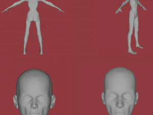 16 female characters uv same mesh 3D Model