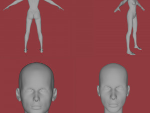 16 female characters uv same mesh 3D Модель