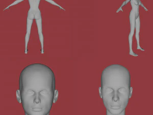 16 female characters uv same mesh 3D Model