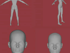 16 female characters uv same mesh 3D Model