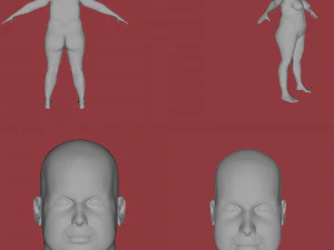 16 female characters uv same mesh 3D Model
