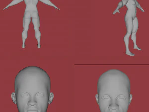 16 female characters uv same mesh 3D Model