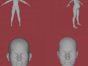 16 female characters uv same mesh 3D Модель
