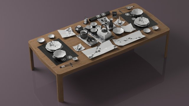 japanese cookware 3D Model .c4d .max .obj .3ds .fbx .stl .blend